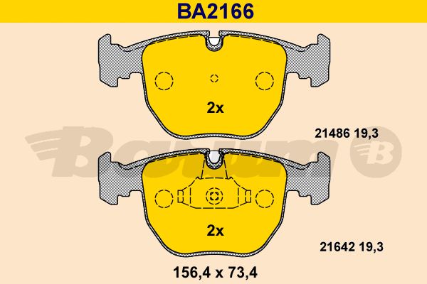 BARUM Комплект тормозных колодок, дисковый тормоз BA2166