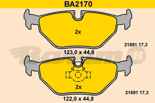 BARUM Комплект тормозных колодок, дисковый тормоз BA2170