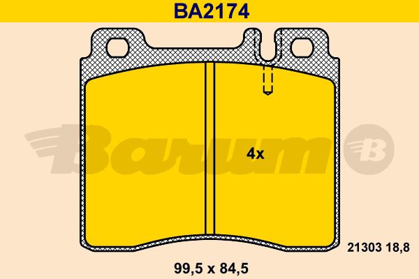 BARUM Комплект тормозных колодок, дисковый тормоз BA2174
