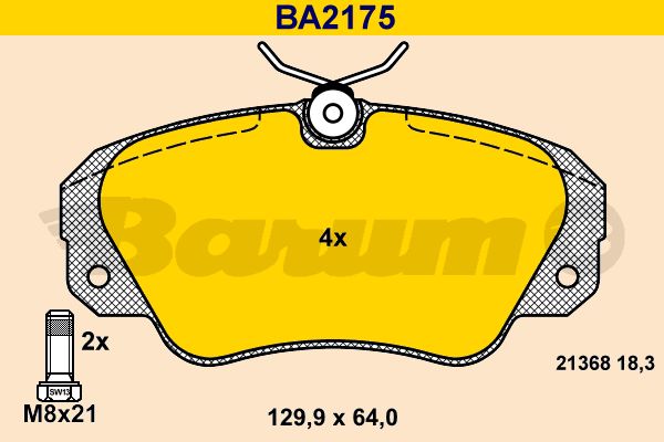BARUM Комплект тормозных колодок, дисковый тормоз BA2175