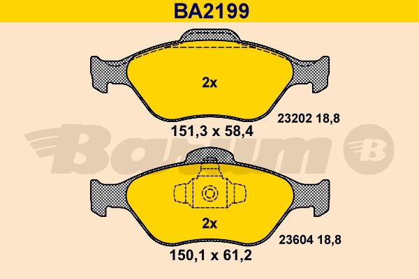 BARUM Комплект тормозных колодок, дисковый тормоз BA2199