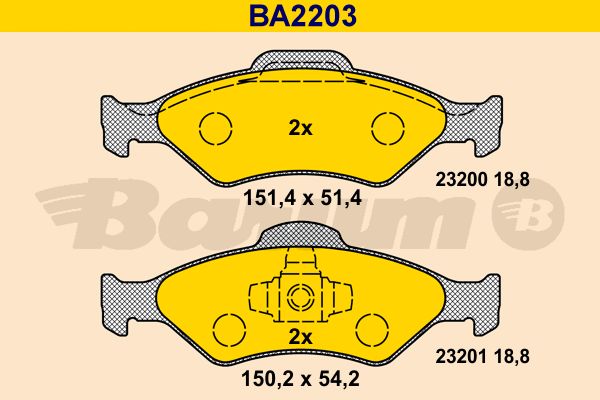 BARUM Piduriklotsi komplekt,ketaspidur BA2203