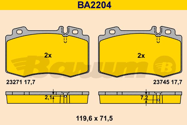 BARUM Piduriklotsi komplekt,ketaspidur BA2204