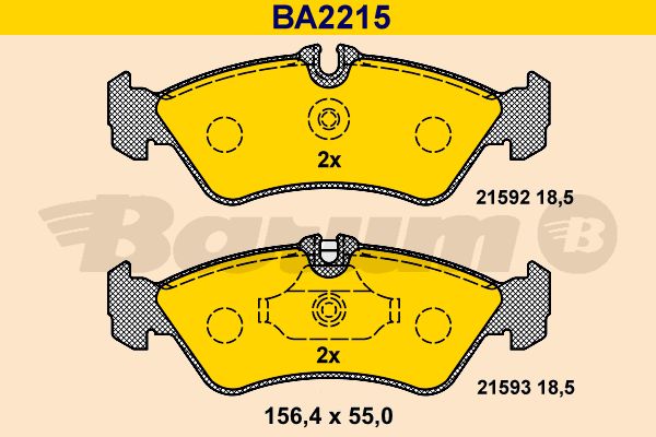 BARUM Комплект тормозных колодок, дисковый тормоз BA2215