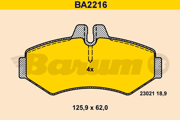 BARUM Piduriklotsi komplekt,ketaspidur BA2216