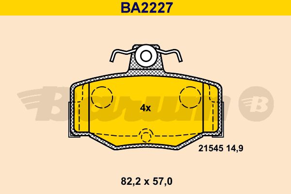 BARUM Комплект тормозных колодок, дисковый тормоз BA2227