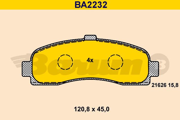 BARUM Piduriklotsi komplekt,ketaspidur BA2232