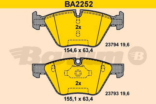 BARUM Piduriklotsi komplekt,ketaspidur BA2252