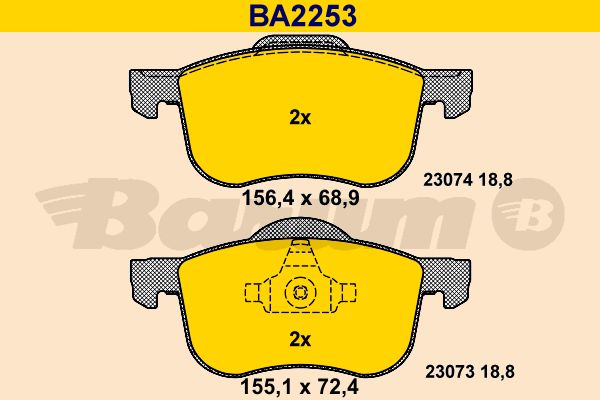 BARUM Piduriklotsi komplekt,ketaspidur BA2253