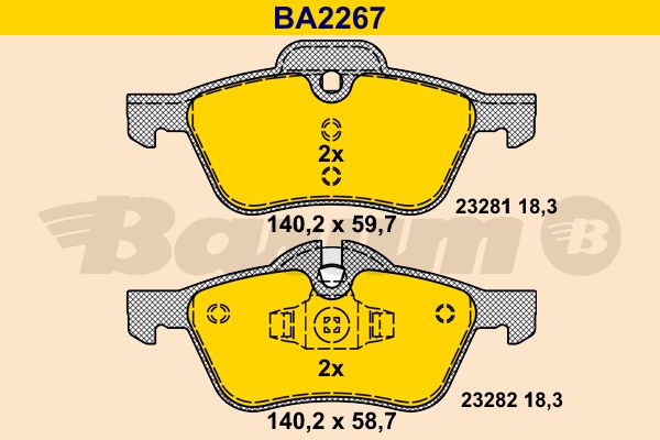 BARUM Piduriklotsi komplekt,ketaspidur BA2267