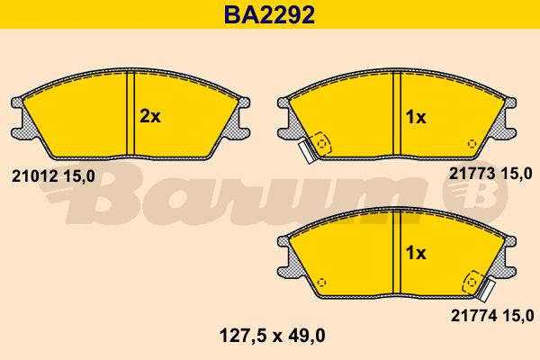 BARUM Piduriklotsi komplekt,ketaspidur BA2292