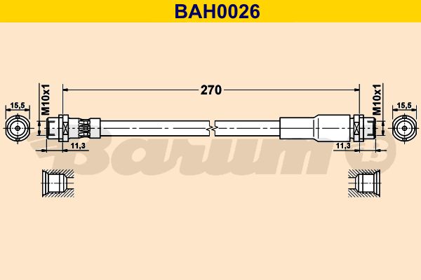 BARUM Тормозной шланг BAH0026