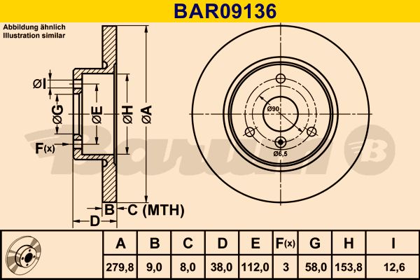 BARUM Тормозной диск BAR09136