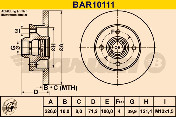 BARUM Тормозной диск BAR10111