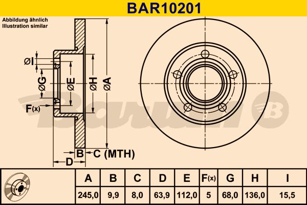BARUM Тормозной диск BAR10201