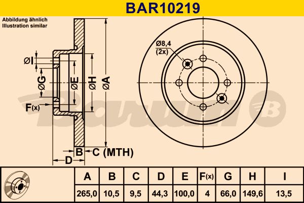 BARUM Тормозной диск BAR10219