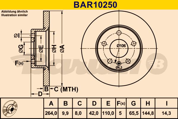 BARUM Тормозной диск BAR10250