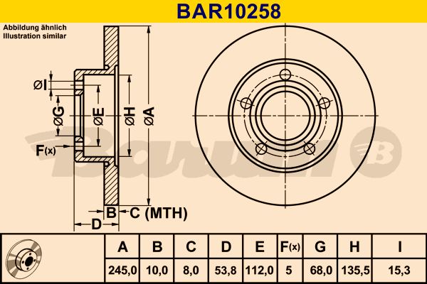 BARUM Тормозной диск BAR10258