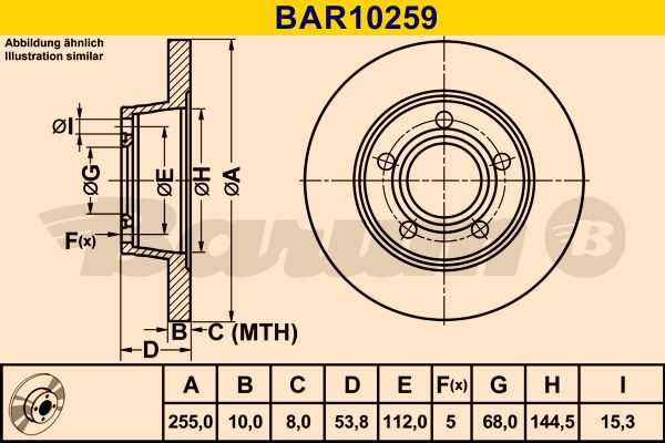 BARUM Тормозной диск BAR10259