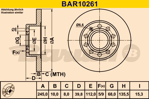 BARUM Тормозной диск BAR10261