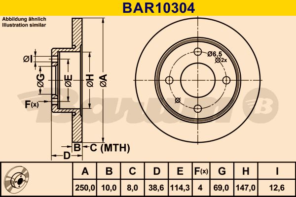 BARUM Тормозной диск BAR10304