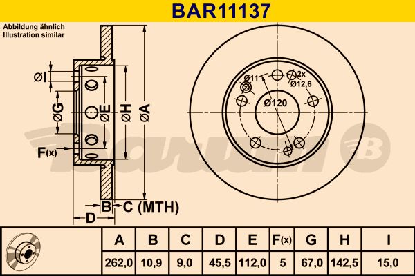 BARUM Тормозной диск BAR11137