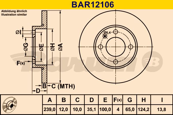BARUM Тормозной диск BAR12106