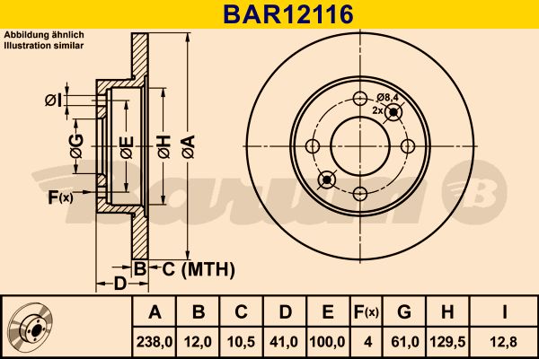 BARUM Тормозной диск BAR12116
