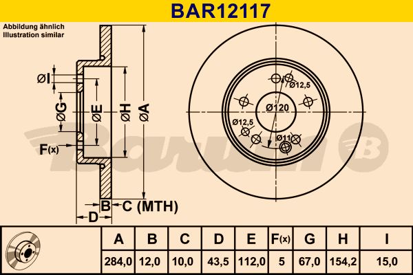 BARUM Тормозной диск BAR12117