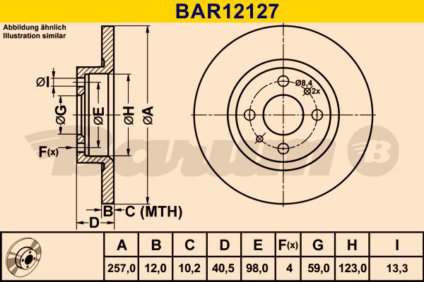BARUM Тормозной диск BAR12127