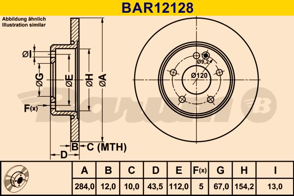 BARUM Тормозной диск BAR12128