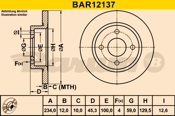BARUM Тормозной диск BAR12137
