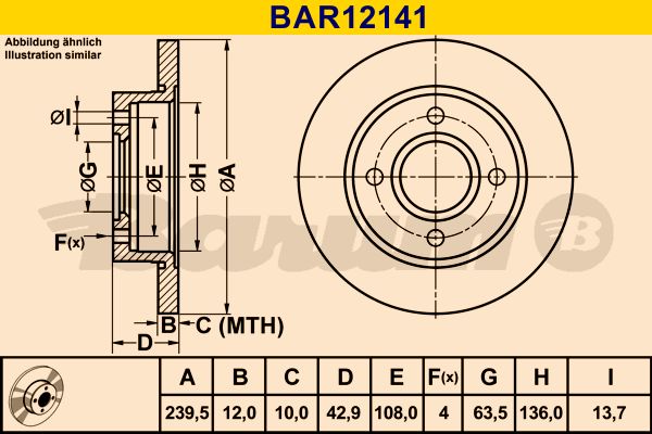 BARUM Тормозной диск BAR12141
