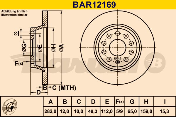 BARUM Тормозной диск BAR12169