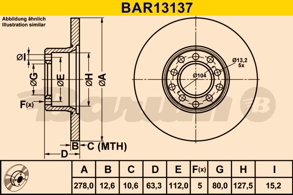 BARUM Тормозной диск BAR13137