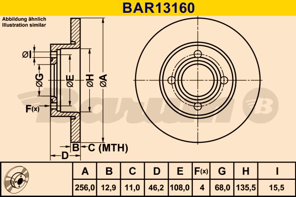 BARUM Тормозной диск BAR13160