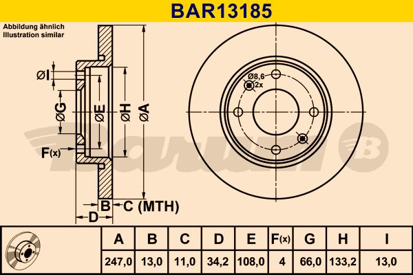 BARUM Тормозной диск BAR13185