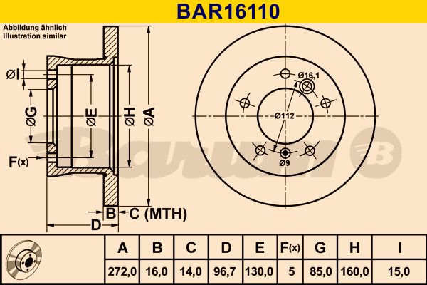 BARUM Тормозной диск BAR16110