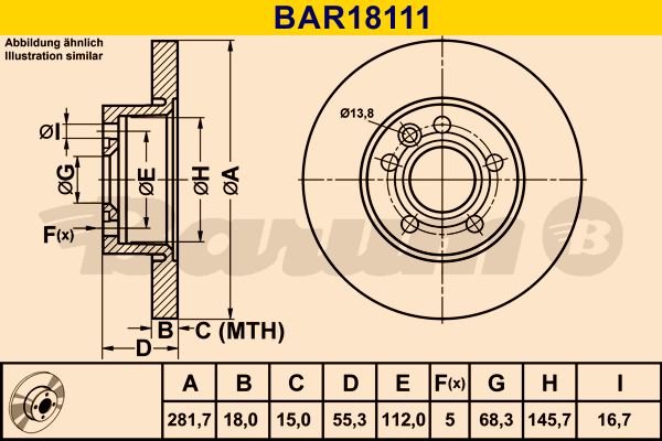 BARUM Тормозной диск BAR18111