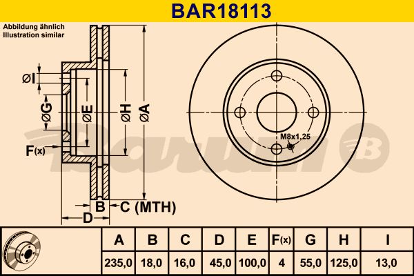 BARUM Тормозной диск BAR18113