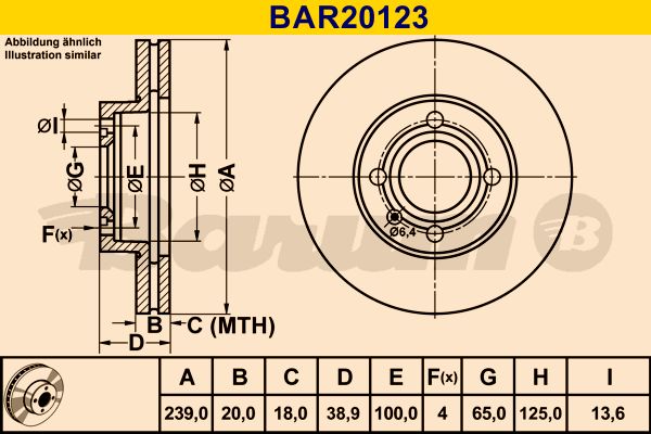 BARUM Тормозной диск BAR20123