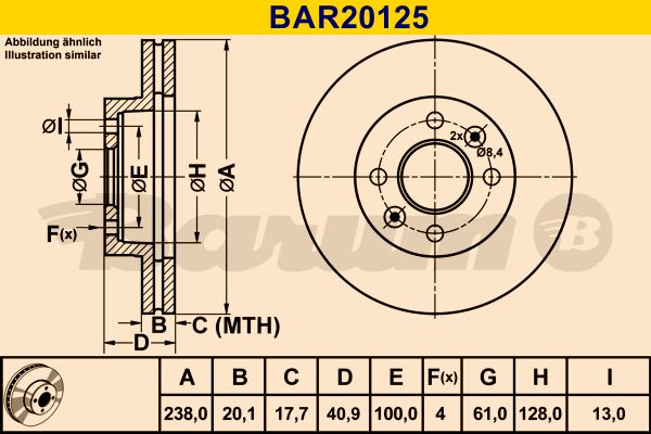 BARUM Тормозной диск BAR20125