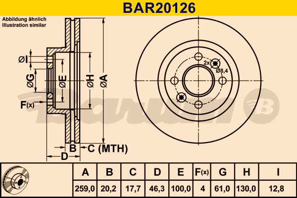 BARUM Тормозной диск BAR20126