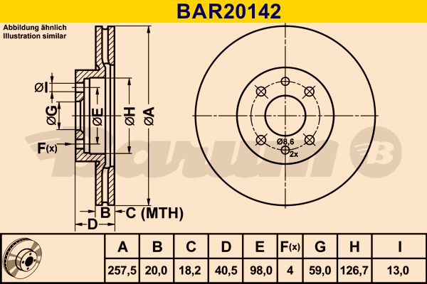 BARUM Тормозной диск BAR20142