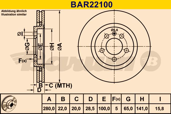 BARUM Тормозной диск BAR22100