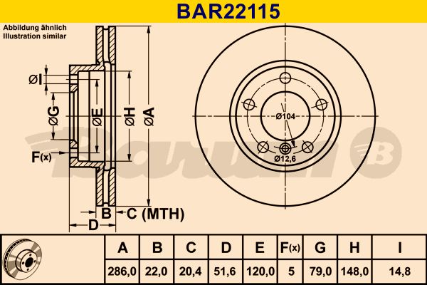 BARUM Тормозной диск BAR22115