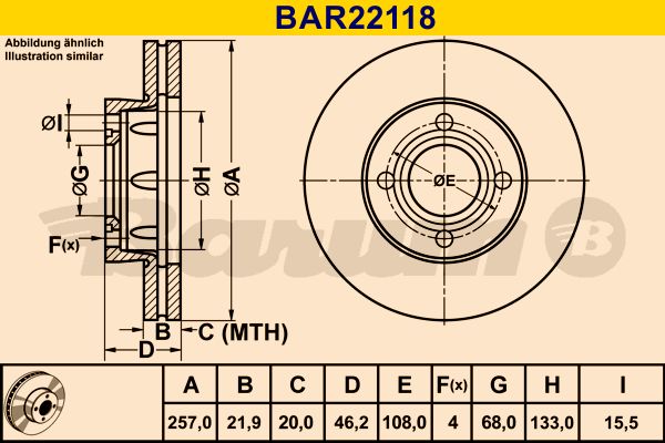 BARUM Тормозной диск BAR22118