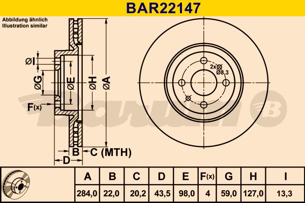 BARUM Тормозной диск BAR22147