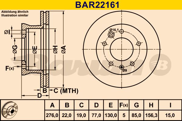 BARUM Тормозной диск BAR22161