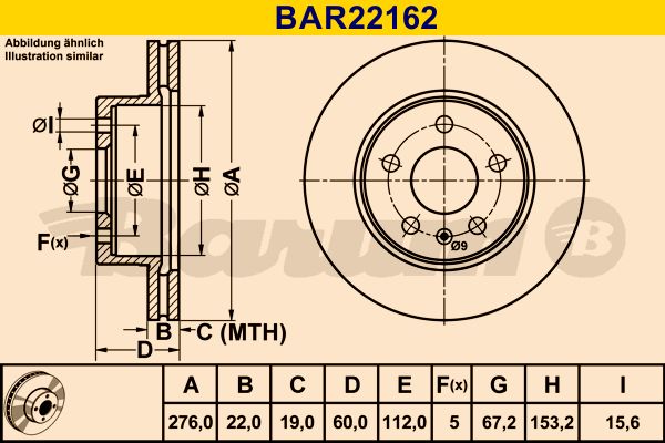BARUM Тормозной диск BAR22162